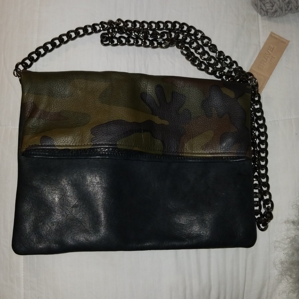 New! Brave Black & Camo with Crossbody Chain